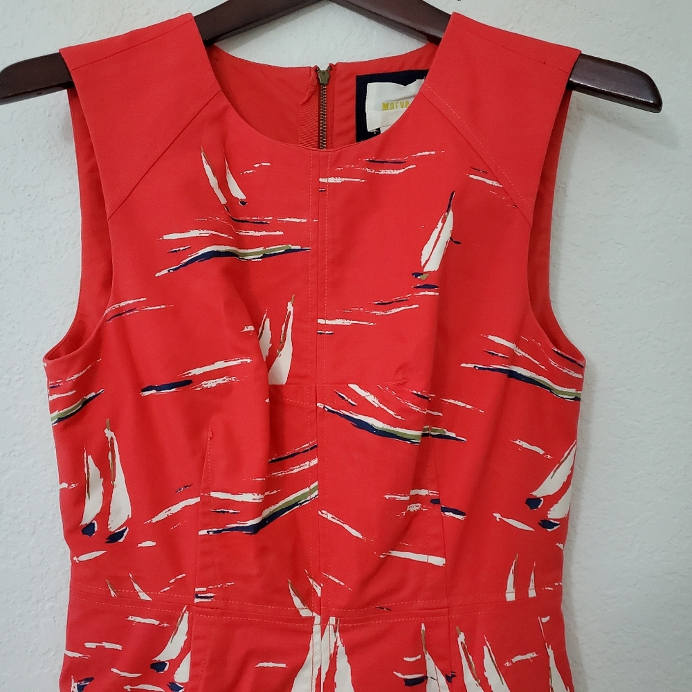 Anthropologie Maeve Berru Poplin Flare Dress 4 - Picture 3 of 11